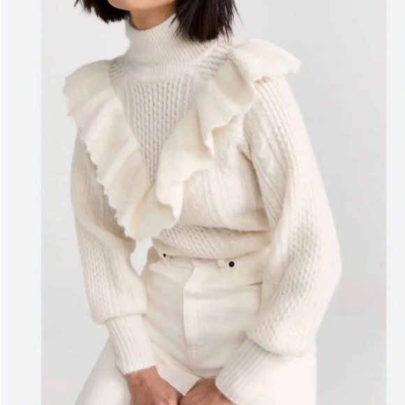 NWT Madewell Cable Winslow Mockneck Pullover Sweater itemNI121 Size S - Picture 2 of 11